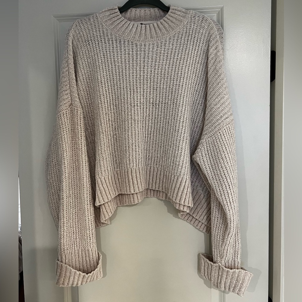 Cropped Velvet Sweater